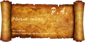 Péntek Anikó névjegykártya